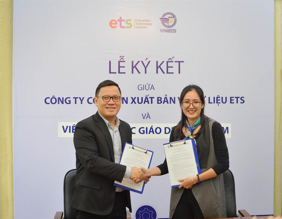 Lễ ký kết Biên bản hợp tác giữa Viện Khoa học giáo dục Việt Nam và Công ty Cổ phần Xuất bản và Dữ liệu ETS